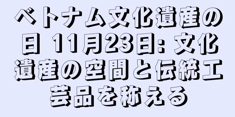 ベトナム文化遺産の日 11月23日: 文化遺産の空間と伝統工芸品を称える