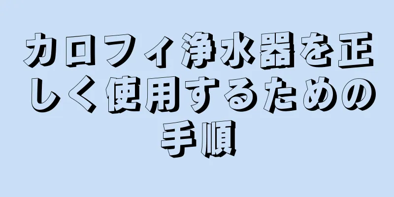 カロフィ浄水器を正しく使用するための手順
