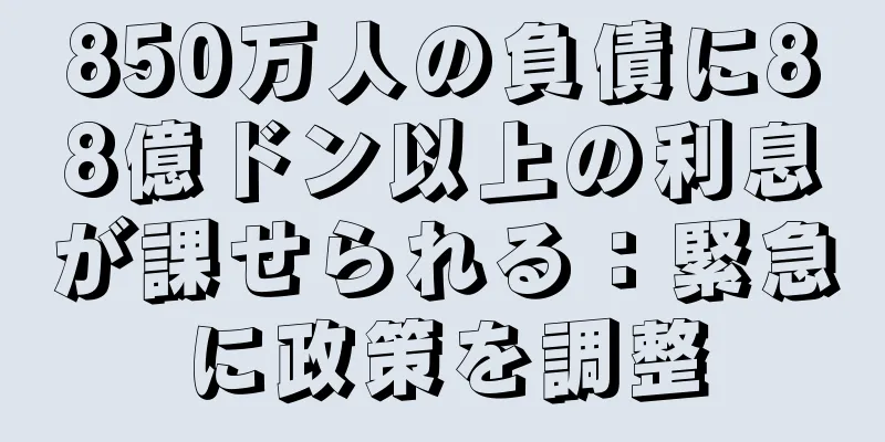 850万人の負債に88億ドン以上の利息が課せられる：緊急に政策を調整