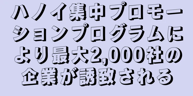 ハノイ集中プロモーションプログラムにより最大2,000社の企業が誘致される