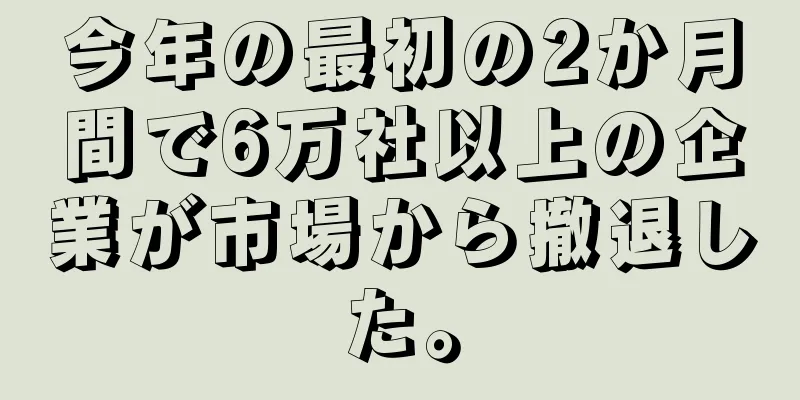今年の最初の2か月間で6万社以上の企業が市場から撤退した。