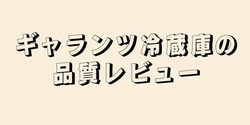 ギャランツ冷蔵庫の品質レビュー