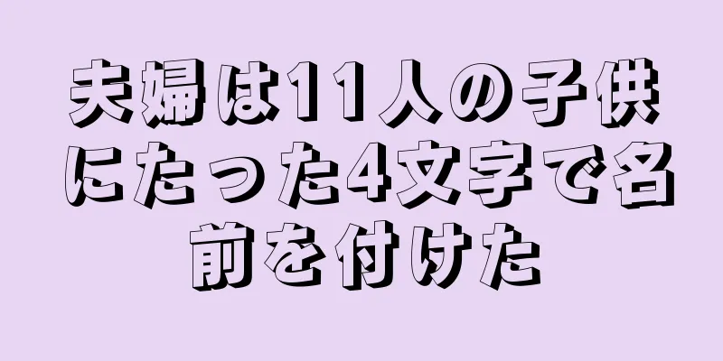 夫婦は11人の子供にたった4文字で名前を付けた