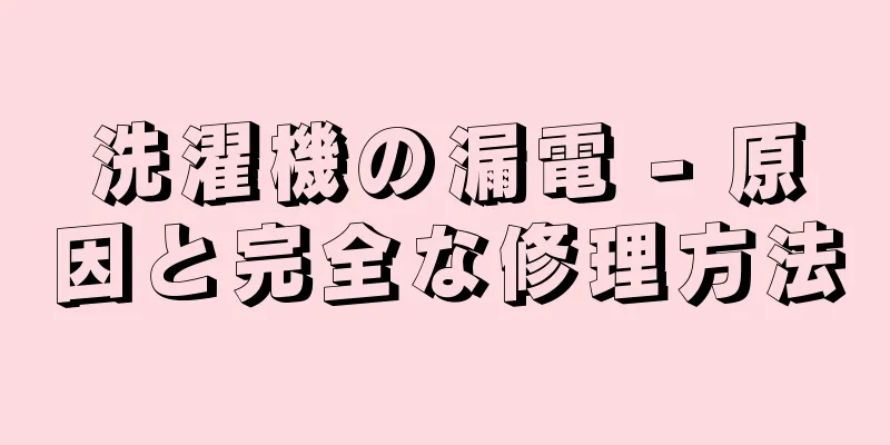 洗濯機の漏電 - 原因と完全な修理方法
