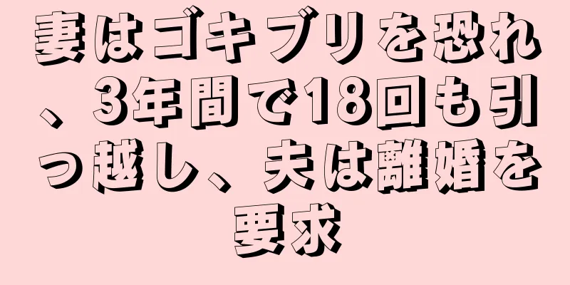妻はゴキブリを恐れ、3年間で18回も引っ越し、夫は離婚を要求