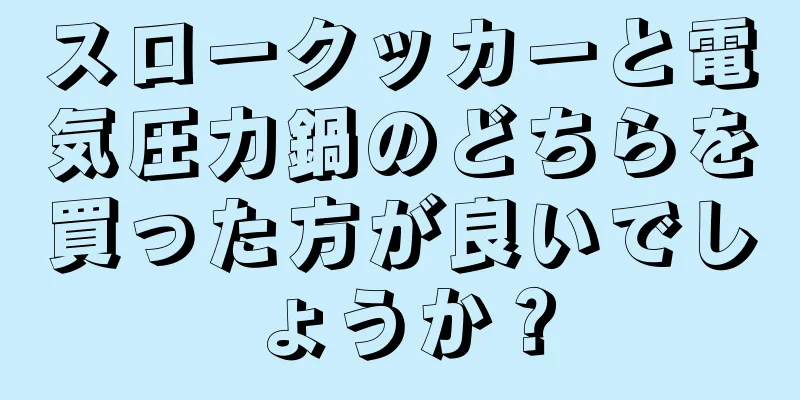 スロークッカーと電気圧力鍋のどちらを買った方が良いでしょうか？