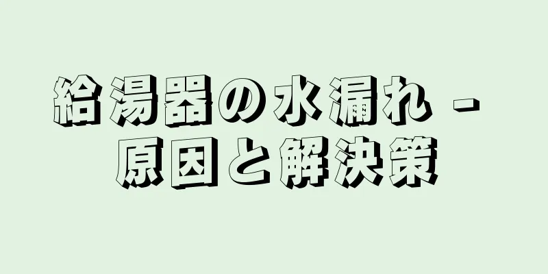 給湯器の水漏れ - 原因と解決策